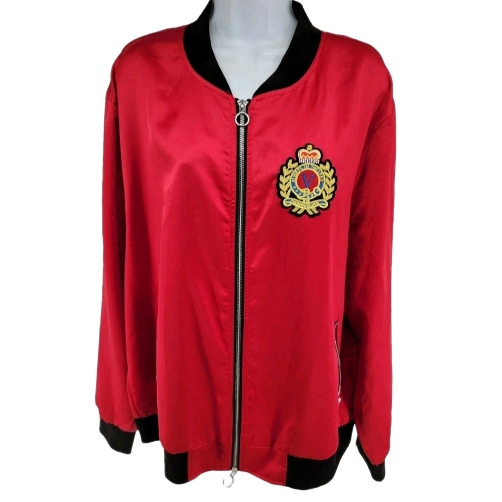 Vie+Richie Jacket XL Red Mediano Rayon Red Crown Holder (EUC) - Picture 2 of 13